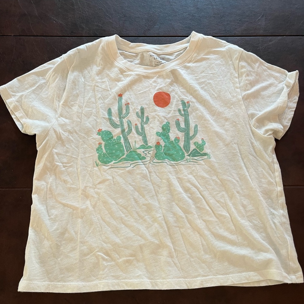 American Eagle Outfitters Cream T-Shirt